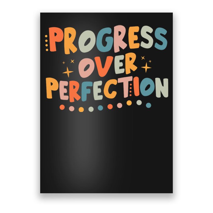 Growth Mindset Progress Over Perfection Back To School Retro Poster