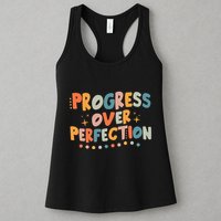 Growth Mindset Progress Over Perfection Back To School Retro Womens Tank Top