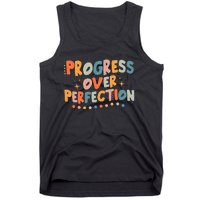 Growth Mindset Progress Over Perfection Back To School Retro Tank Top