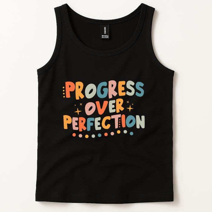 Growth Mindset Progress Over Perfection Back To School Retro Tank Top