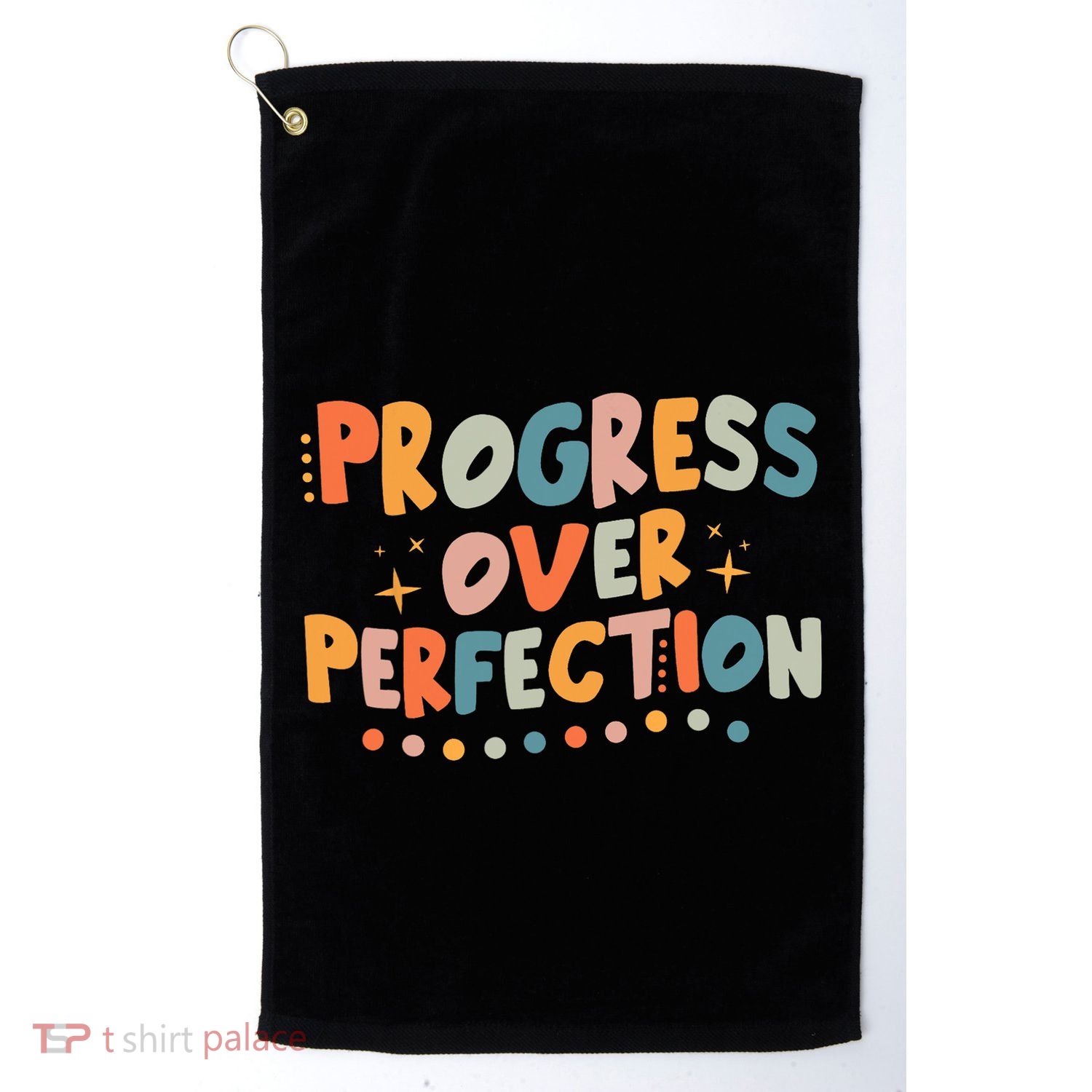 Growth Mindset Progress Over Perfection Back To School Retro Golf Towel