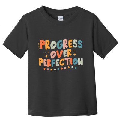 Growth Mindset Progress Over Perfection Back To School Retro Toddler T-Shirt