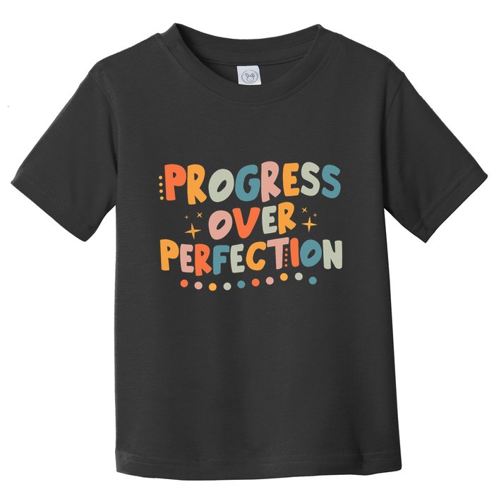 Growth Mindset Progress Over Perfection Back To School Retro Toddler T-Shirt