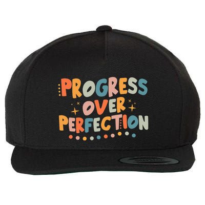 Growth Mindset Progress Over Perfection Back To School Retro Wool Snapback Cap