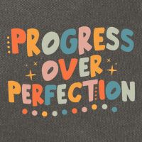 Growth Mindset Progress Over Perfection Back To School Retro Cotton Canvas Backpack