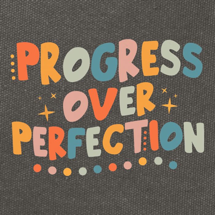 Growth Mindset Progress Over Perfection Back To School Retro Cotton Canvas Backpack