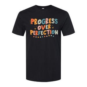 Growth Mindset Progress Over Perfection Back To School Retro Softstyle CVC T-Shirt