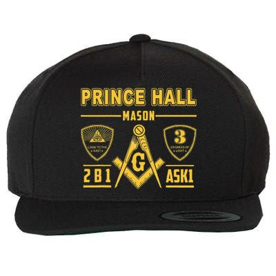 Greats Masonic Prince Hall Masons 2B1 ASK1 Fathers Day Gift Wool Snapback Cap