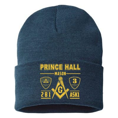 Greats Masonic Prince Hall Masons 2B1 ASK1 Fathers Day Gift Sustainable Knit Beanie