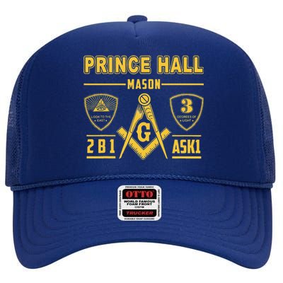 Greats Masonic Prince Hall Masons 2B1 ASK1 Fathers Day Gift High Crown Mesh Back Trucker Hat