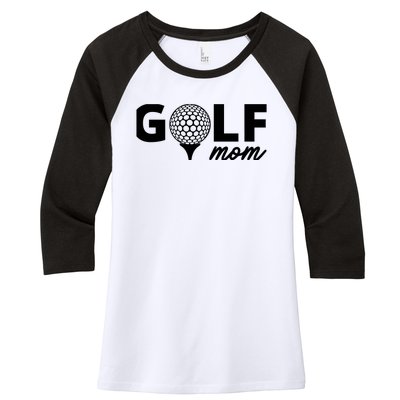 Golf Mom Premium Women's Tri-Blend 3/4-Sleeve Raglan Shirt