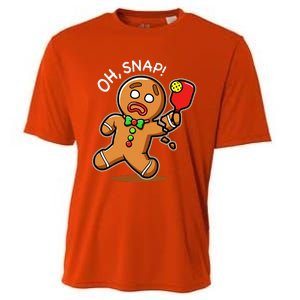 Gingerbread Man Playing Pickleball Cooling Performance Crew T-Shirt