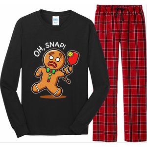 Gingerbread Man Playing Pickleball Long Sleeve Pajama Set