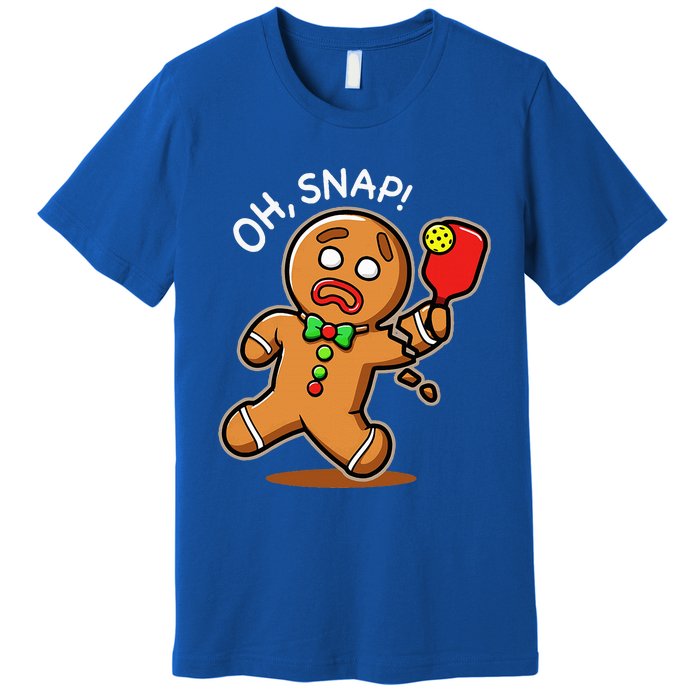 Gingerbread Man Playing Pickleball Premium T-Shirt