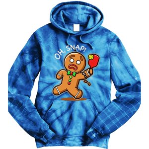 Gingerbread Man Playing Pickleball Tie Dye Hoodie