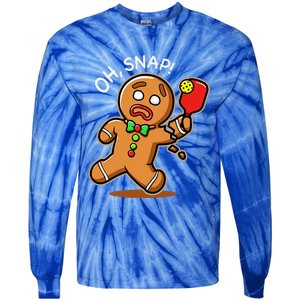 Gingerbread Man Playing Pickleball Tie-Dye Long Sleeve Shirt