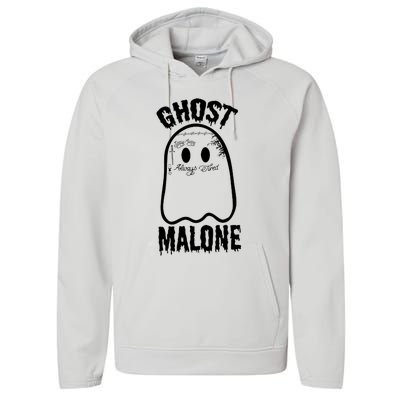 Ghost Malone Post Malone Funny Ghost Halloween Performance Fleece Hoodie