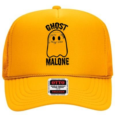 Ghost Malone Post Malone Funny Ghost Halloween High Crown Mesh Back Trucker Hat