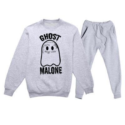 Ghost Malone Post Malone Funny Ghost Halloween Premium Crewneck Sweatsuit Set