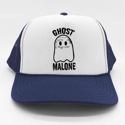 Ghost Malone Post Malone Funny Ghost Halloween Trucker Hat