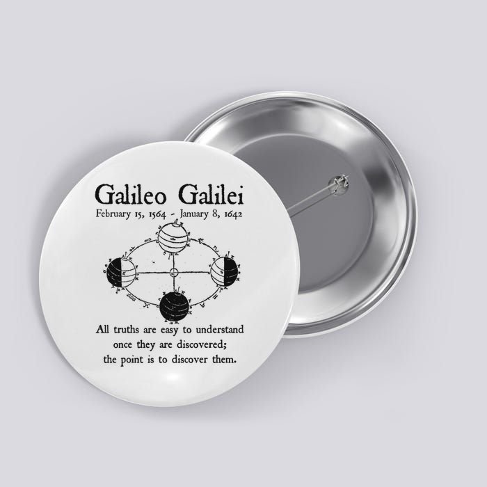 Galileo Moon Phases Discover Truth Math Science Teacher Geek Button