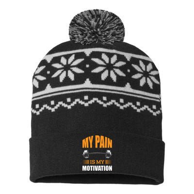 Gym Motivation Quote USA-Made Snowflake Beanie