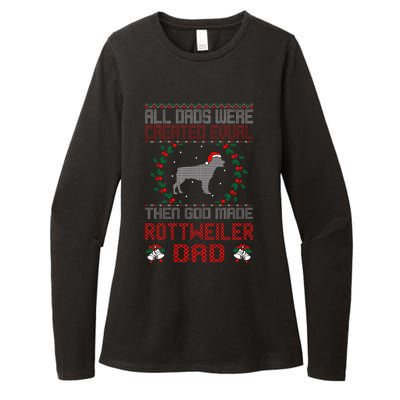 God Made Rottweiler Dog Dad Christmas Ugly Sweater Gift  Womens CVC Long Sleeve Shirt