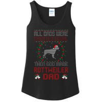 God Made Rottweiler Dog Dad Christmas Ugly Sweater Gift  Ladies Essential Tank