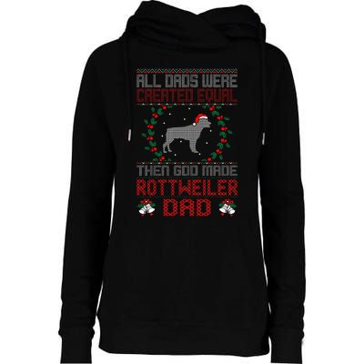 God Made Rottweiler Dog Dad Christmas Ugly Sweater Gift  Womens Funnel Neck Pullover Hood