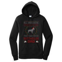 God Made Rottweiler Dog Dad Christmas Ugly Sweater Gift  Women's Pullover Hoodie