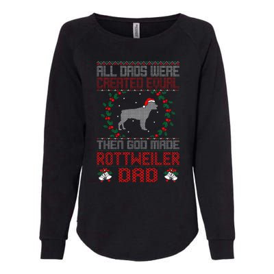 God Made Rottweiler Dog Dad Christmas Ugly Sweater Gift  Womens California Wash Sweatshirt