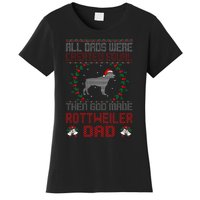 God Made Rottweiler Dog Dad Christmas Ugly Sweater Gift  Women's T-Shirt