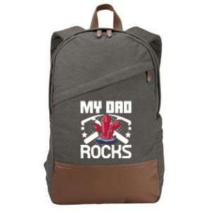 Geologist Mineral Rock Collecting Fossils My Dad Rocks Gift Cotton Canvas Backpack