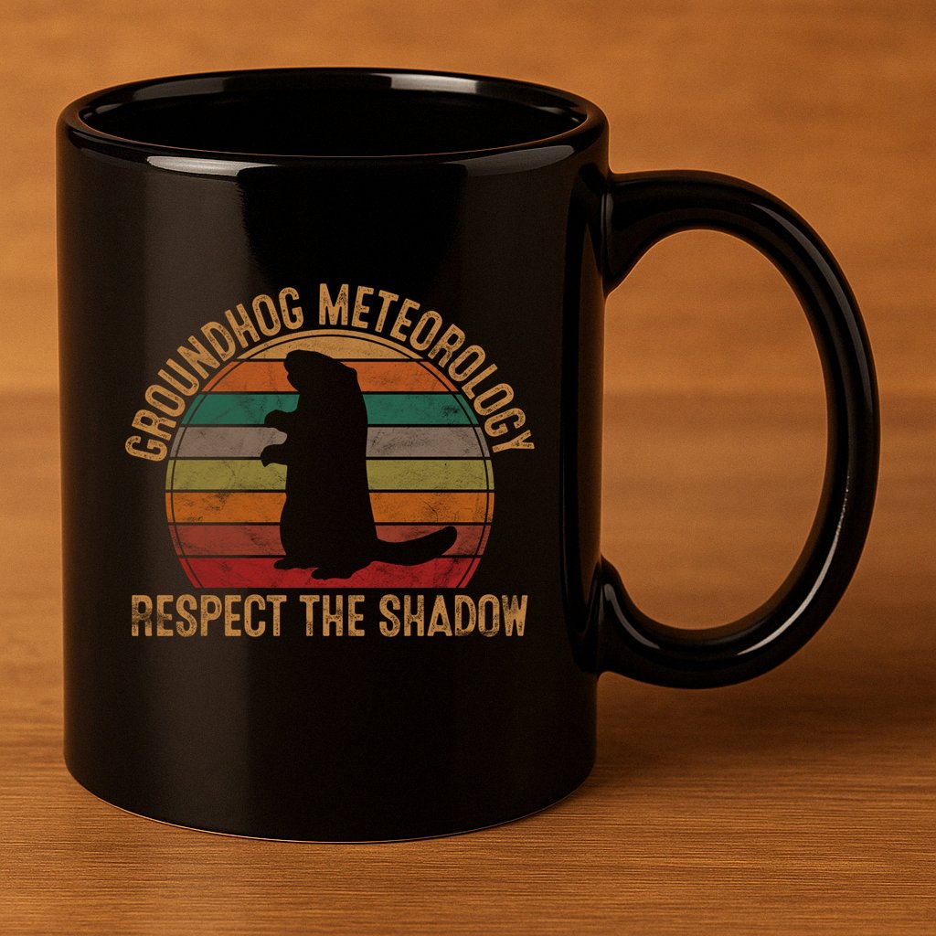 Groundhog Meteorology Respect The Shadow Gift Groundhog Day Funny Gift 11oz C Handle Ceramic Mug