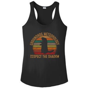 Groundhog Meteorology Respect The Shadow Gift Groundhog Day Funny Gift Ladies PosiCharge Competitor Racerback Tank