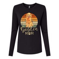 Golden Mom Retro Sunset Golden Retriever Lover Womens Cotton Relaxed Long Sleeve T-Shirt