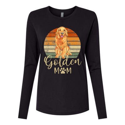 Golden Mom Retro Sunset Golden Retriever Lover Womens Cotton Relaxed Long Sleeve T-Shirt