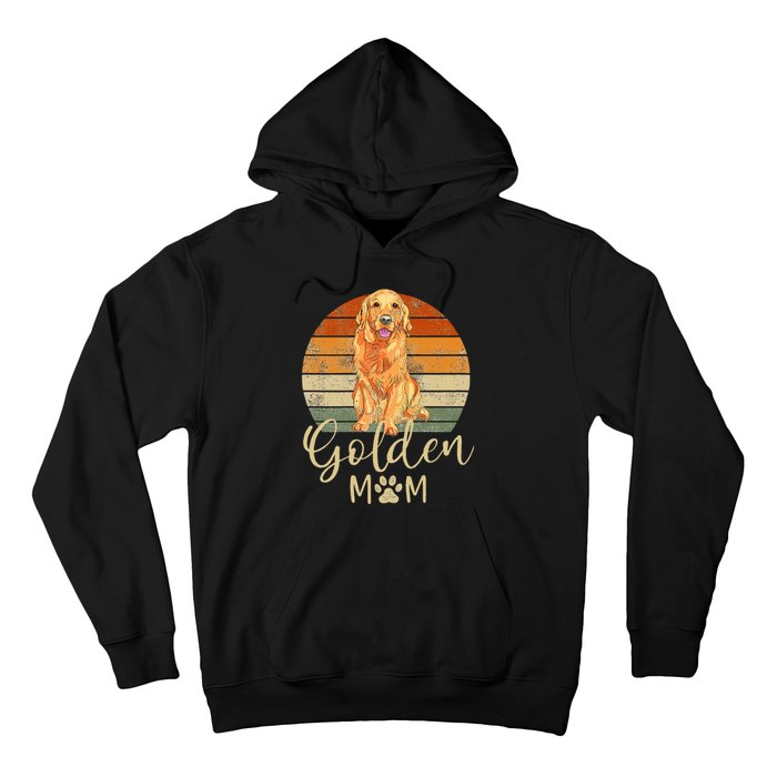 Golden Mom Retro Sunset Golden Retriever Lover Hoodie