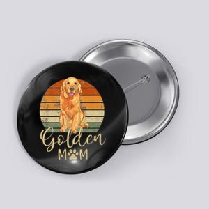 Golden Mom Retro Sunset Golden Retriever Lover Button