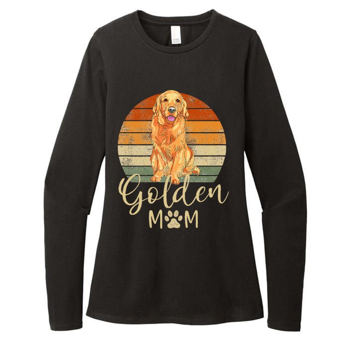 Golden Mom Retro Sunset Golden Retriever Lover Womens CVC Long Sleeve Shirt