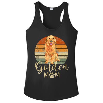 Golden Mom Retro Sunset Golden Retriever Lover Ladies PosiCharge Competitor Racerback Tank