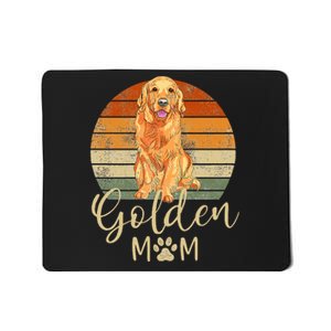 Golden Mom Retro Sunset Golden Retriever Lover Mousepad