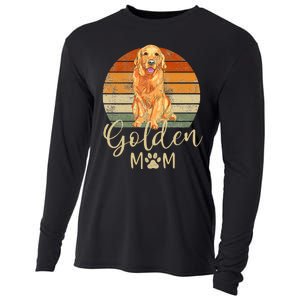 Golden Mom Retro Sunset Golden Retriever Lover Cooling Performance Long Sleeve Crew