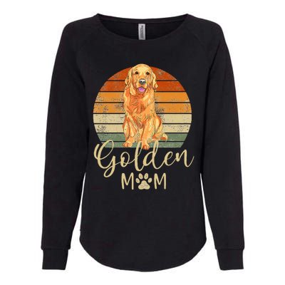 Golden Mom Retro Sunset Golden Retriever Lover Womens California Wash Sweatshirt