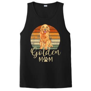 Golden Mom Retro Sunset Golden Retriever Lover PosiCharge Competitor Tank