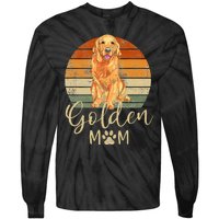 Golden Mom Retro Sunset Golden Retriever Lover Tie-Dye Long Sleeve Shirt