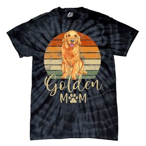 Golden Mom Retro Sunset Golden Retriever Lover Tie-Dye T-Shirt