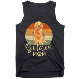 Golden Mom Retro Sunset Golden Retriever Lover Tank Top