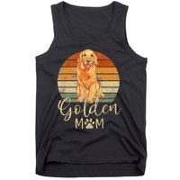 Golden Mom Retro Sunset Golden Retriever Lover Tank Top