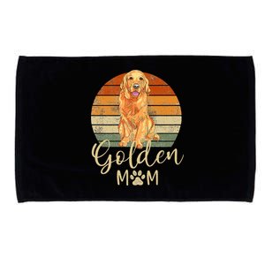 Golden Mom Retro Sunset Golden Retriever Lover Microfiber Hand Towel